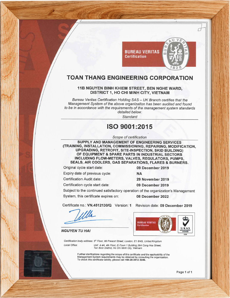 TTE ISO 9001:2015 CERTIFICATION